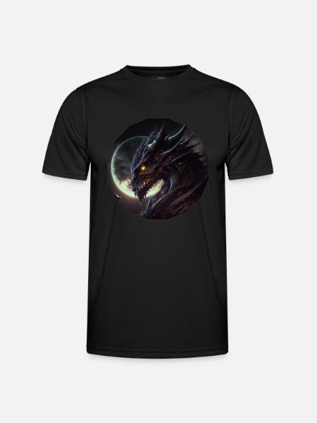 Dunkler Blick des Drachen - Männer Funktions-T-Shirt - Schwarz