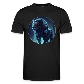 Cyber lion - Men's Functional T-Shirt - black - Front - AI Model Male 178 dark (178cm)