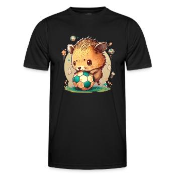 Cute Animal Soccer Players - Men's Functional T-Shirt - black - Front - AI Model Male 178 dark (178cm)