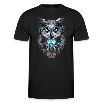 Cyber-Eule - Männer Funktions-T-Shirt - Schwarz - Vorne - AI Model Male 178 dark (178cm)