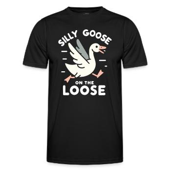Silly Goose at the Loose Meme - Men's Functional T-Shirt - black - Front - AI Model Male 178 dark (178cm)