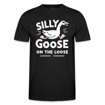 Silly Goose at the Loose Meme - Men's Functional T-Shirt - black - Front - AI Model Male 178 dark (178cm)