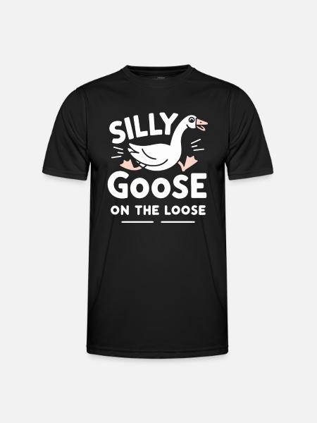 Silly Goose at the Loose Meme - Men's Functional T-Shirt - black