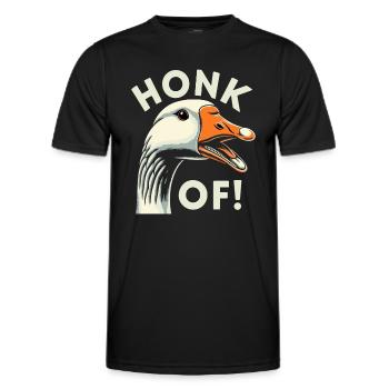 Honk Off – Geese Meme - Men's Functional T-Shirt - black - Front - AI Model Male 178 dark (178cm)