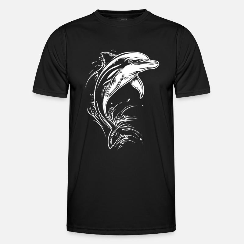 Delfin - Männer Funktions-T-Shirt - Schwarz
