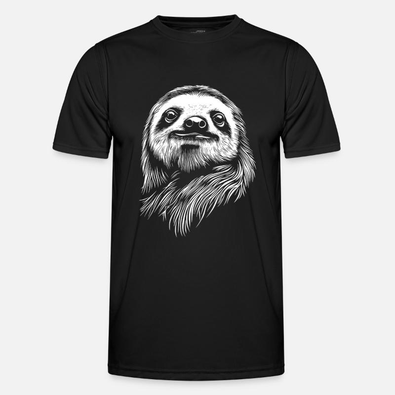 Faultier - Männer Funktions-T-Shirt - Schwarz
