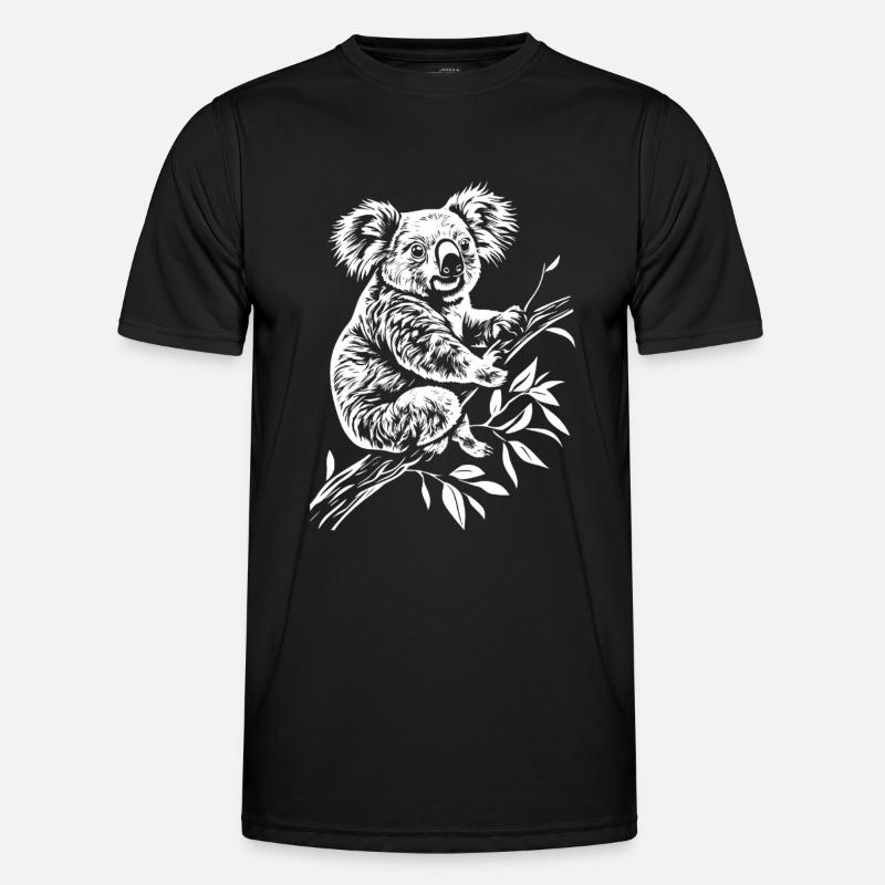 Koala Minimal - Männer Funktions-T-Shirt - Schwarz