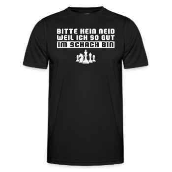 Schachspieler Humor Bitte kein Neid Schach - Männer Funktions-T-Shirt - Schwarz - Vorne - AI Model Male 178 dark (178cm)