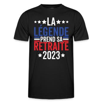 La Légende Prend Sa Retraite 2023 Retraité 2023 - T-shirt sport Homme - noir - Devant - AI Model Male 178 dark (178cm)