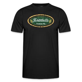 Fichtelhills Premium Pils - Men's Functional T-Shirt - black - Front - AI Model Male 178 dark (178cm)