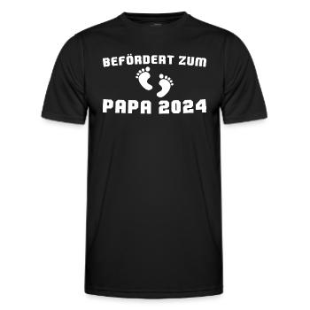 Befördert zum Vater 2024 Werdender Papa - Männer Funktions-T-Shirt - Schwarz - Vorne - AI Model Male 178 dark (178cm)