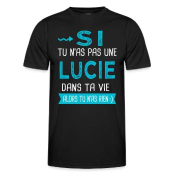 Lucie Si tu n as pas une lucie - T-shirt sport Homme - noir - Devant - AI Model Male 178 dark (178cm)