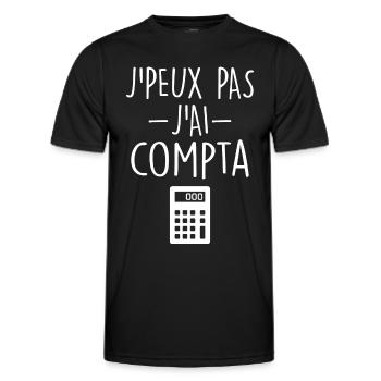 Comptable | Comptabilité | Compter | Chiffre - T-shirt sport Homme - noir - Devant - AI Model Male 178 dark (178cm)