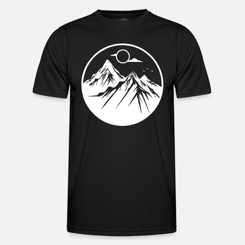 Mountains Nature Mountains Silhouette - Men's Functional T-Shirt - black