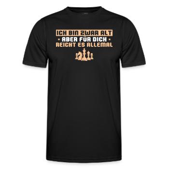 Schachspieler Ich bin zwar alt Schach - Männer Funktions-T-Shirt - Schwarz - Vorne - AI Model Male 178 dark (178cm)