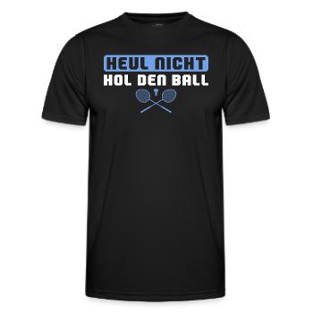 Federball Heul nicht hol den Ball Badminton - Männer Funktions-T-Shirt - Schwarz - Vorne - AI Model Male 178 dark (178cm)