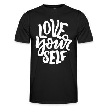 Love yourself - Men's Functional T-Shirt - black - Front - AI Model Male 178 dark (178cm)