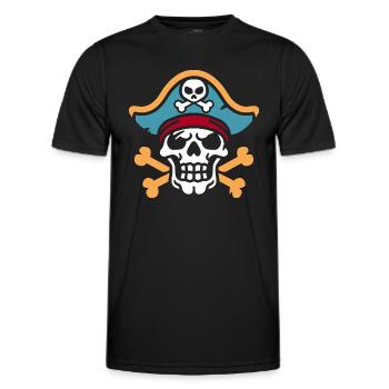 pirate - T-shirt sport Homme - noir - Devant - AI Model Male 178 dark (178cm)