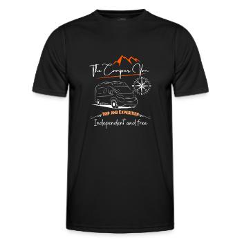Camper Kastenwagen Wohnmobil Spruch + Motiv - Männer Funktions-T-Shirt - Schwarz - Vorne - AI Model Male 178 dark (178cm)