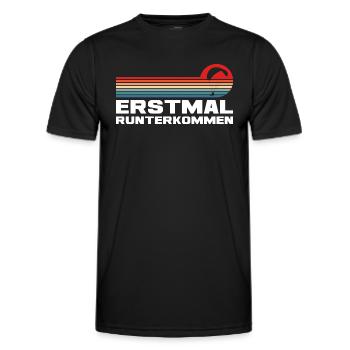 Paragleiter Erstmal runterkommen Gleitschirm - Männer Funktions-T-Shirt - Schwarz - Vorne - AI Model Male 178 dark (178cm)