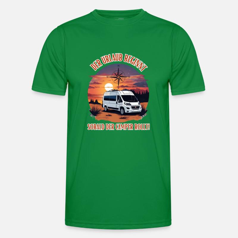 Camper-Der Urlaub beginnt sobald der Camper rollt! Männer Funktions-T-Shirt