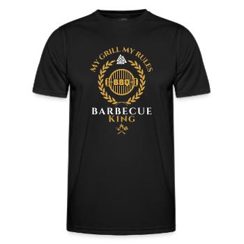 BBQ-Barbecue King-My Grill My Rules - Men's Functional T-Shirt - black - Front - AI Model Male 178 dark (178cm)