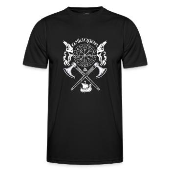 viking-viking symbols-viking runes - Men's Functional T-Shirt - black - Front - AI Model Male 178 dark (178cm)