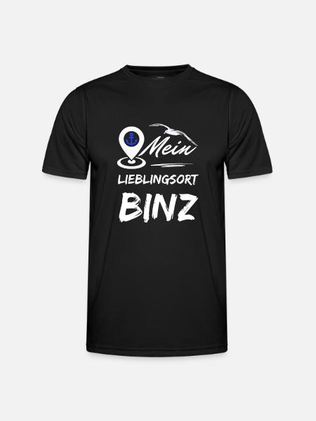 Binz mein Lieblingsort-Ostseebad Binz-Möwe Anker - Männer Funktions-T-Shirt - Schwarz
