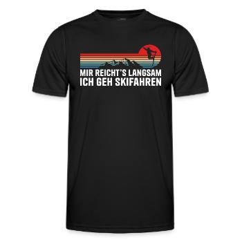 Skifahren Humor Wintersport Skifahrer - Männer Funktions-T-Shirt - Schwarz - Vorne - AI Model Male 178 dark (178cm)