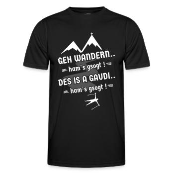 Wandern Bayrischer Dialekt Geschenk - Männer Funktions-T-Shirt - Schwarz - Vorne - AI Model Male 178 dark (178cm)
