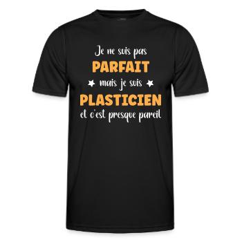 Je ne suis pas parfait mais Plasticien - T-shirt sport Homme - noir - Devant - AI Model Male 178 dark (178cm)