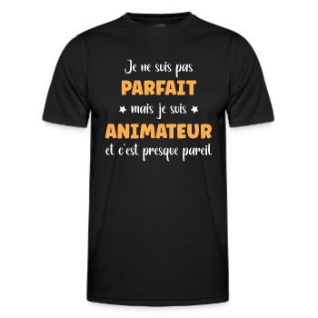 animateur - T-shirt sport Homme - noir - Devant - AI Model Male 178 dark (178cm)