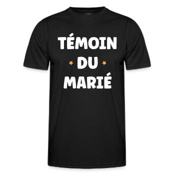 témoin du marié - T-shirt sport Homme - noir - Devant - AI Model Male 178 dark (178cm)