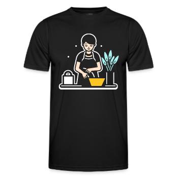 Humou ménage - T-shirt sport Homme - noir - Devant - AI Model Male 178 dark (178cm)