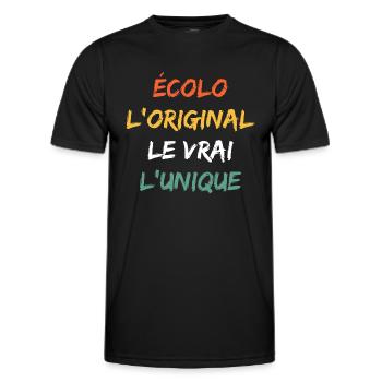 écologiste - T-shirt sport Homme - noir - Devant - AI Model Male 178 dark (178cm)