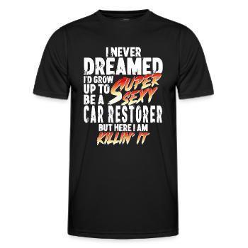 Super Sexy Car Restorer Car Restoration - Men's Functional T-Shirt - black - Front - AI Model Male 178 dark (178cm)