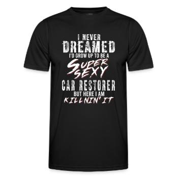 Super Sexy Car Restorer Car Restoration - Men's Functional T-Shirt - black - Front - AI Model Male 178 dark (178cm)