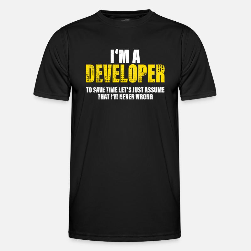 Developer Funny Saying Profession Colleague Gift Men's Functional T-Shirt