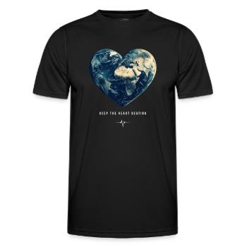 Keep the Heart Beating Earth Day Erde Umwelt - Männer Funktions-T-Shirt - Schwarz - Vorne - AI Model Male 178 dark (178cm)