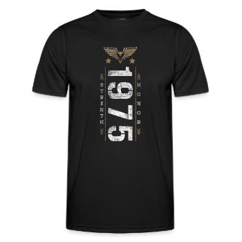 Edition Limitée 1975 Force et Honneur Anniversaire - T-shirt sport Homme - noir - Devant - AI Model Male 178 dark (178cm)