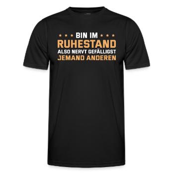 Ruhestand Humor Rentner Geschenk - Männer Funktions-T-Shirt - Schwarz - Vorne - AI Model Male 178 dark (178cm)