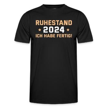 Pension Ruhestand 2024 Rente - Männer Funktions-T-Shirt - Schwarz - Vorne - AI Model Male 178 dark (178cm)