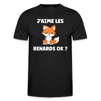 petit renard - T-shirt sport Homme - noir - Devant - AI Model Male 178 dark (178cm)