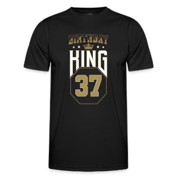 Birthday King 37 Years 37th Birthday Gift - Men's Functional T-Shirt - black - Front - AI Model Male 178 dark (178cm)