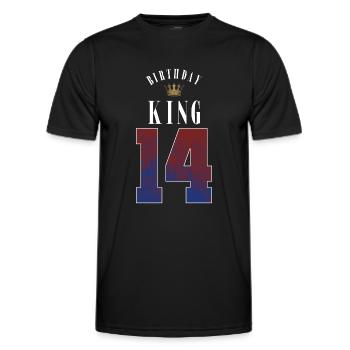 Birthday King 14 Jahre 14. Geburtstag Geschenk - Männer Funktions-T-Shirt - Schwarz - Vorne - AI Model Male 178 dark (178cm)