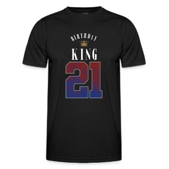 Birthday King 21 Years 21st Birthday Gift - Men's Functional T-Shirt - black - Front - AI Model Male 178 dark (178cm)