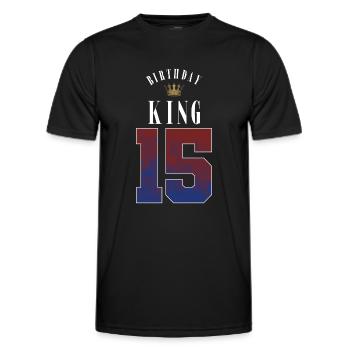 Birthday King 15 Years 15th Birthday Gift - Men's Functional T-Shirt - black - Front - AI Model Male 178 dark (178cm)
