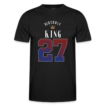 Birthday King 27 Jahre 27. Geburtstag Geschenk - Männer Funktions-T-Shirt - Schwarz - Vorne - AI Model Male 178 dark (178cm)