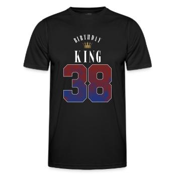 Birthday King 38 Jahre 38. Geburtstag Geschenk - Männer Funktions-T-Shirt - Schwarz - Vorne - AI Model Male 178 dark (178cm)