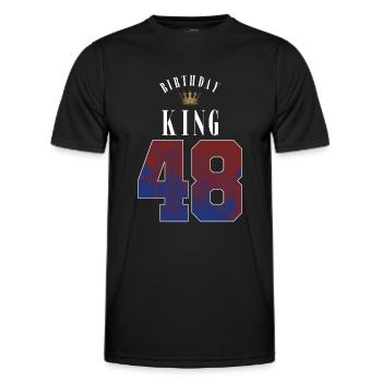 Birthday King 48 Jahre 48. Geburtstag Geschenk - Männer Funktions-T-Shirt - Schwarz - Vorne - AI Model Male 178 dark (178cm)